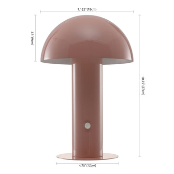 Boletus 10.75" Contemporary Bohemian Rechargeable/Cordless Iron Integrated LED Mushroom Table Lamp